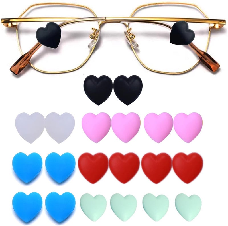 KECHIO Eyeglasses Ear Grip Heart-Shaped Silicone Retainers Soft Ear Hooks Anti-Slip Holder Eyeglasses Stopper - Image 1
